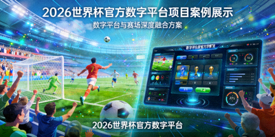 2026世界杯官方数字平台项目案例展示 - 充满活力的足球赛场与数字界面融合